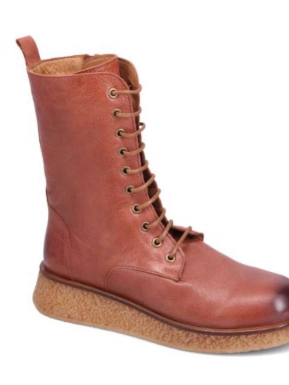 Bueno “Phebe” Sz 7 Red soft leather lace-up, side zip
NWOT
